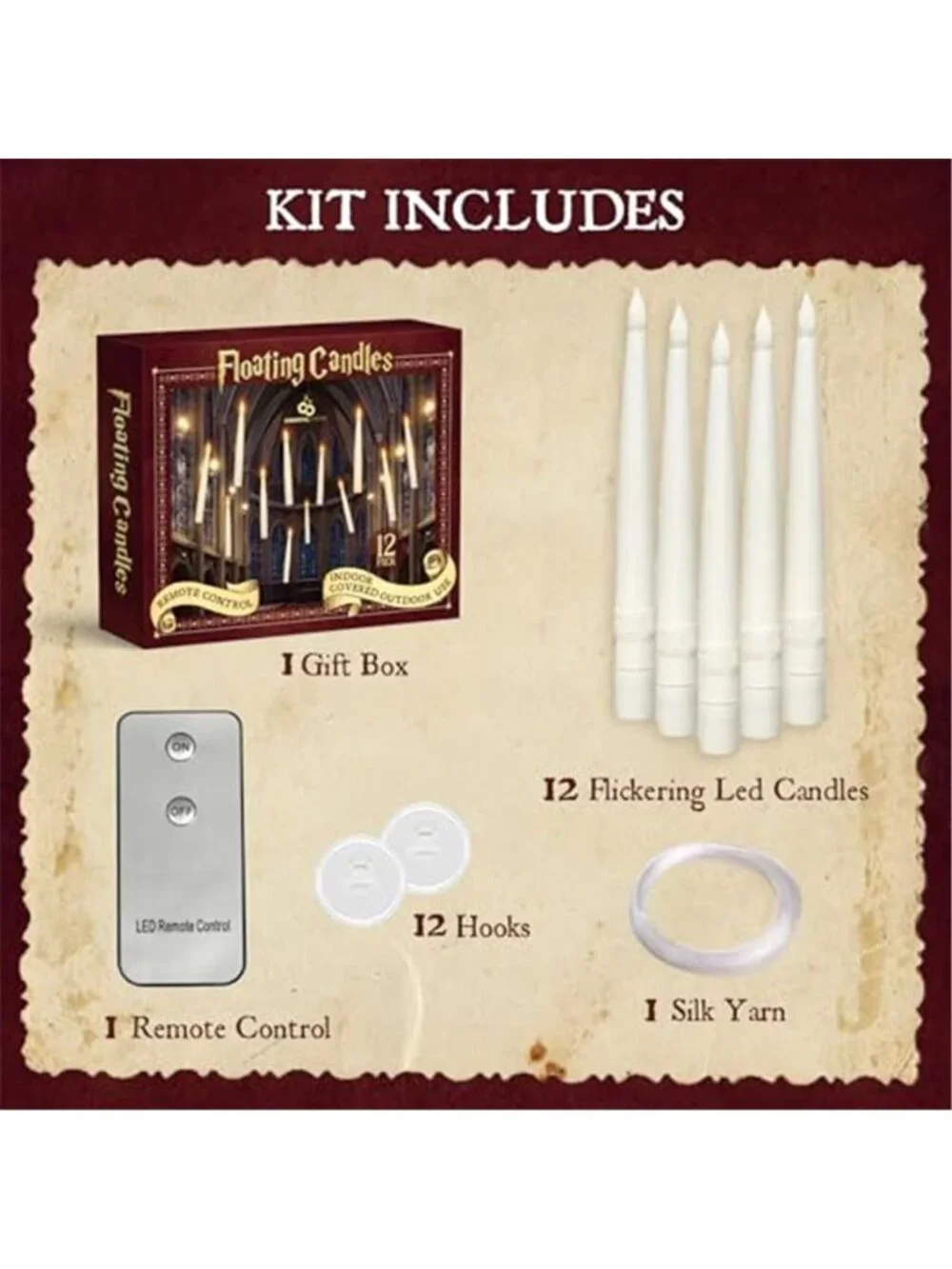 LED Candles with Remote Control -12Pcs Magic Witch Wizard